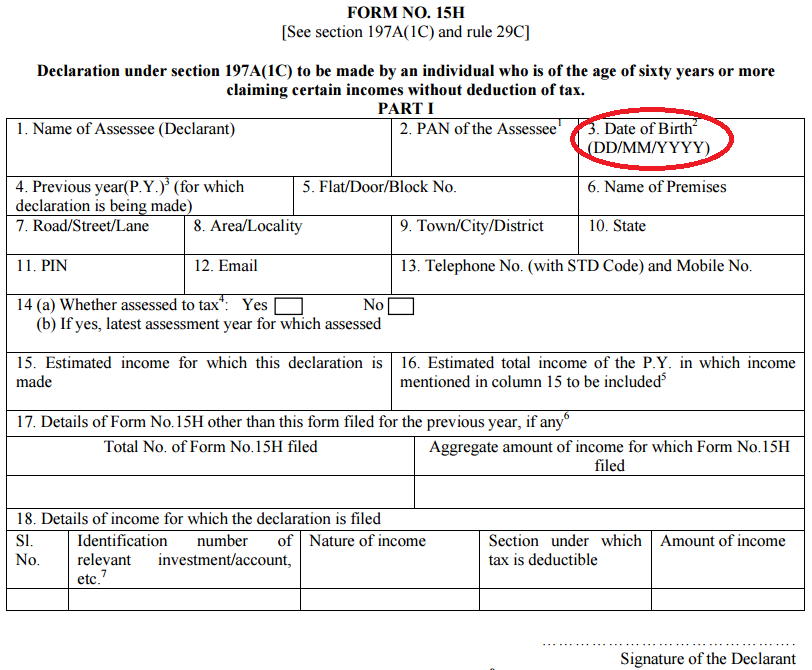 Free Download New Form 15G For Fixed Deposits